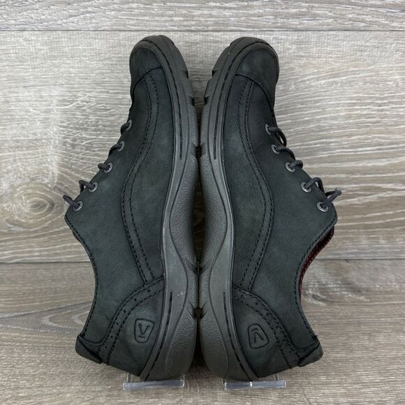 Keen Sterling City Women’s Sz 8.5 Black Leather Low Top Lace Up Hiking Sneakers - Picture 10 of 10